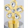 flower metal curtain rod finial flower with crysta